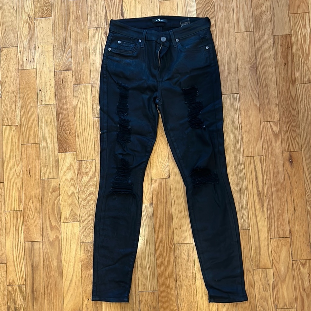 Black 7 for all Man Kind distressed jeans size 29